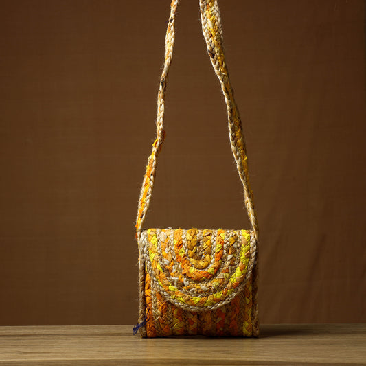 Yellow - Handcrafted Multipurpose Jute Sling Bag