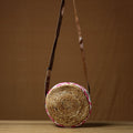 Beige Handcrafted Multipurpose Jute Round Sling Bag