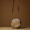 Beige Handcrafted Multipurpose Jute Round Sling Bag