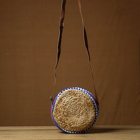 Beige Handcrafted Multipurpose Jute Round Sling Bag
