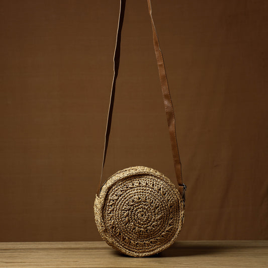 Brown - Handcrafted Multipurpose Raffia Sling Bag