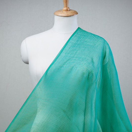 Sea Green - Kota Doria Weaving Plain Cotton Fabric