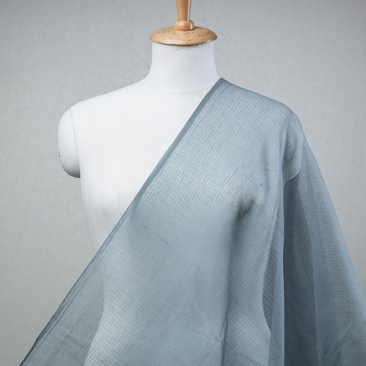 Grey - Kota Doria Weaving Plain Cotton Fabric 05