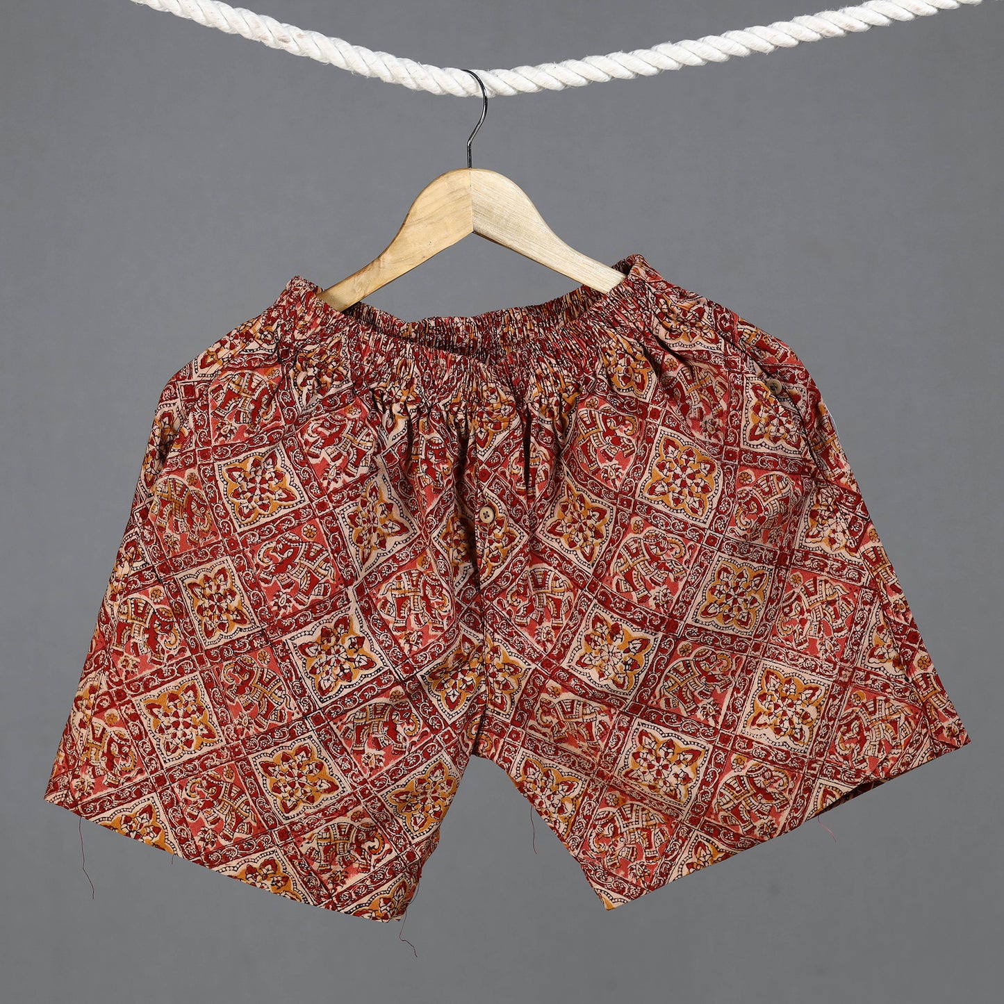 Kalamkari Block Printed Cotton Unisex Boxer/Shorts
