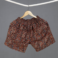 Maroon - Kalamkari Block Printed Cotton Unisex Boxer/Shorts