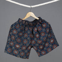 Blue - Ajrakh Block Printed Cotton Unisex Boxer/Shorts