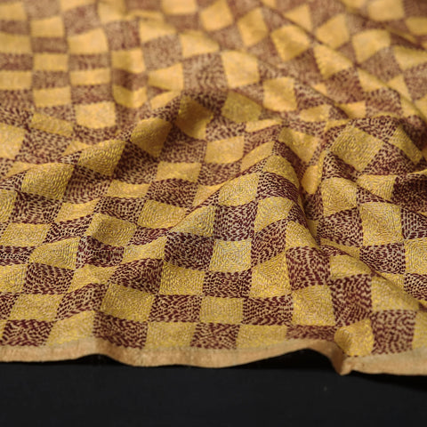 Tussar silk stole in check pattern