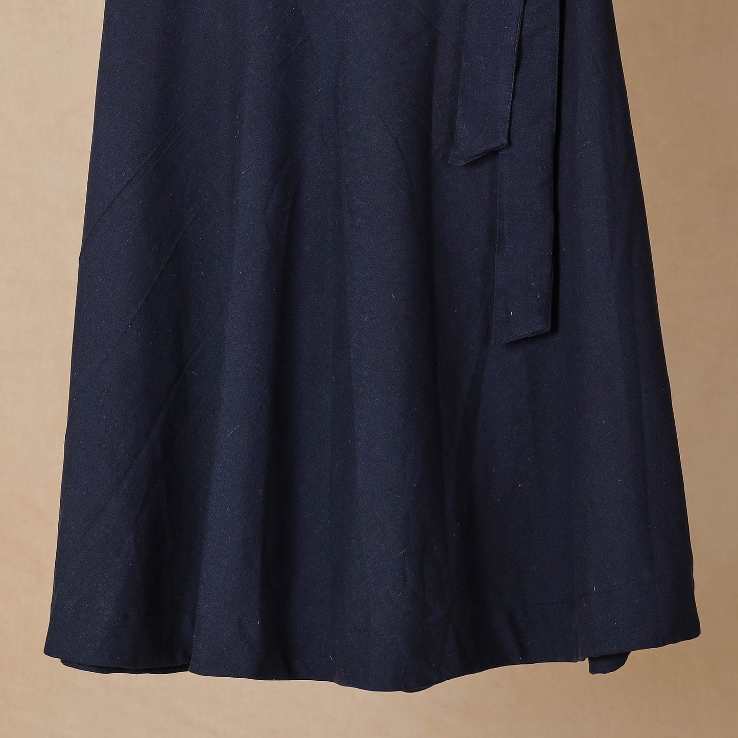 Blue - Plain Handloom Jhiri Cotton Wrap Around Skirt