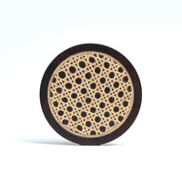 Rosemary Walnut Disc Wicker Trivet