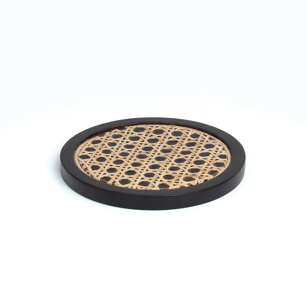 Rosemary Walnut Disc Wicker Trivet