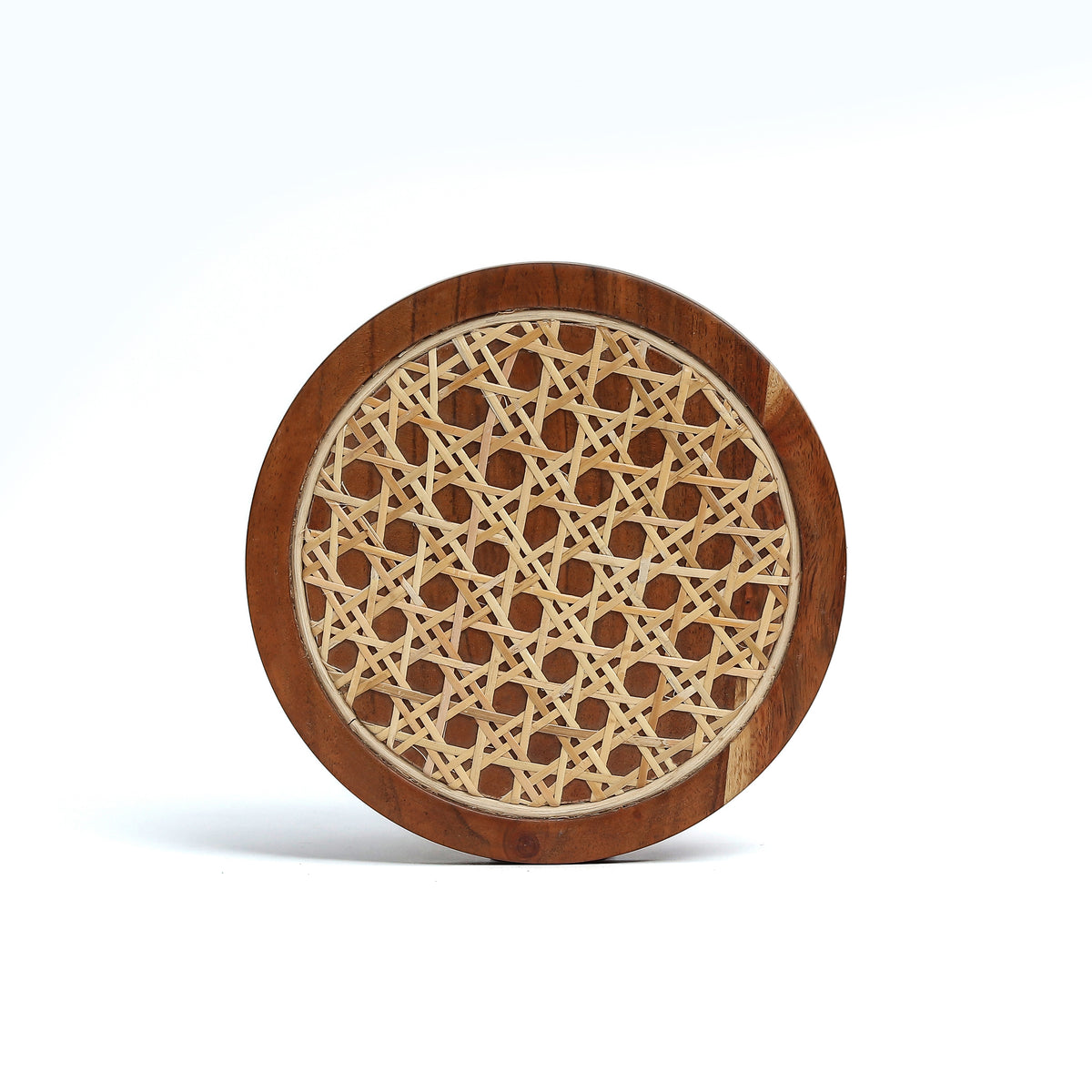 Rosemary Walnut Disc Wicker Trivet