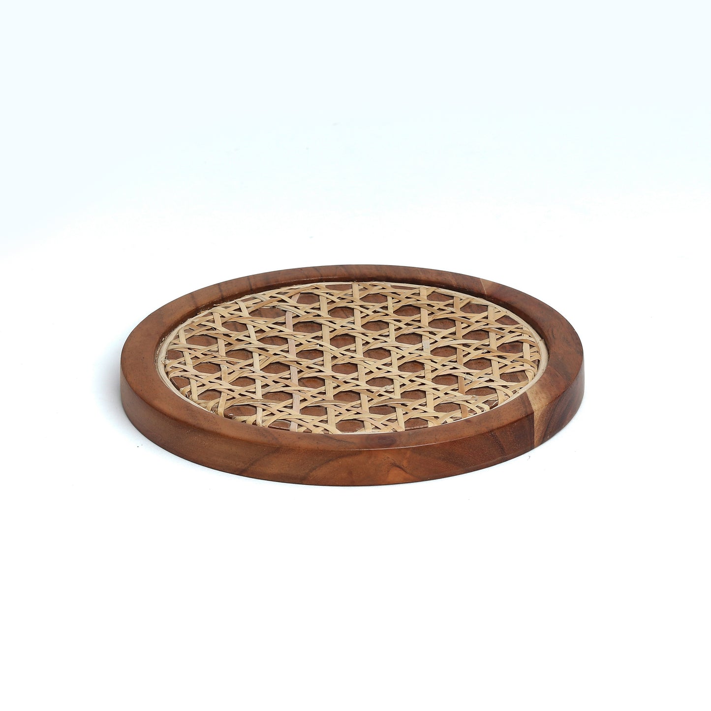 Rosemary Walnut Disc Wicker Trivet