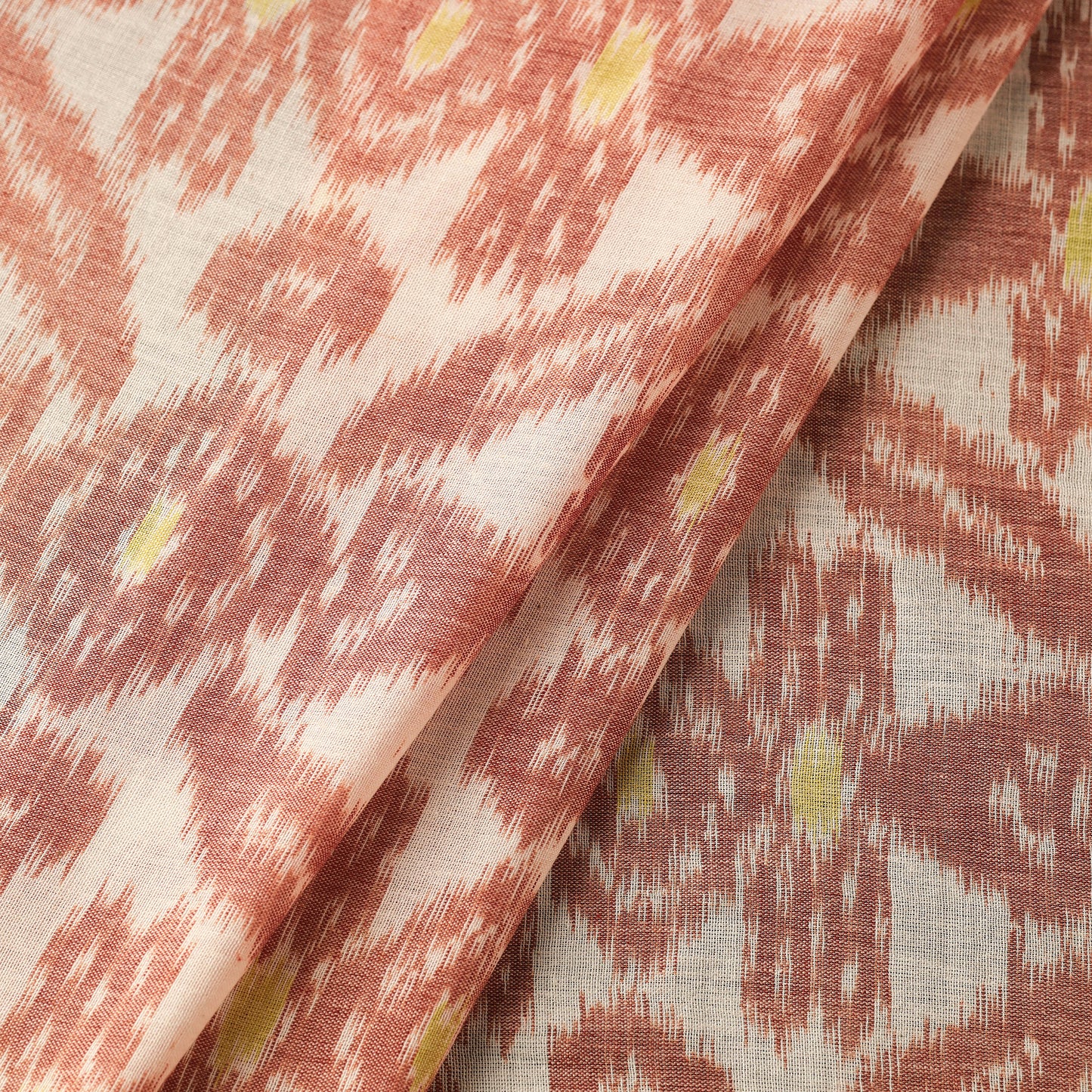 Peach - Maniabandha Ikat Weave Handloom Cotton Fabric