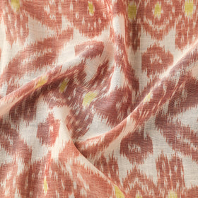 Peach - Maniabandha Ikat Weave Handloom Cotton Fabric