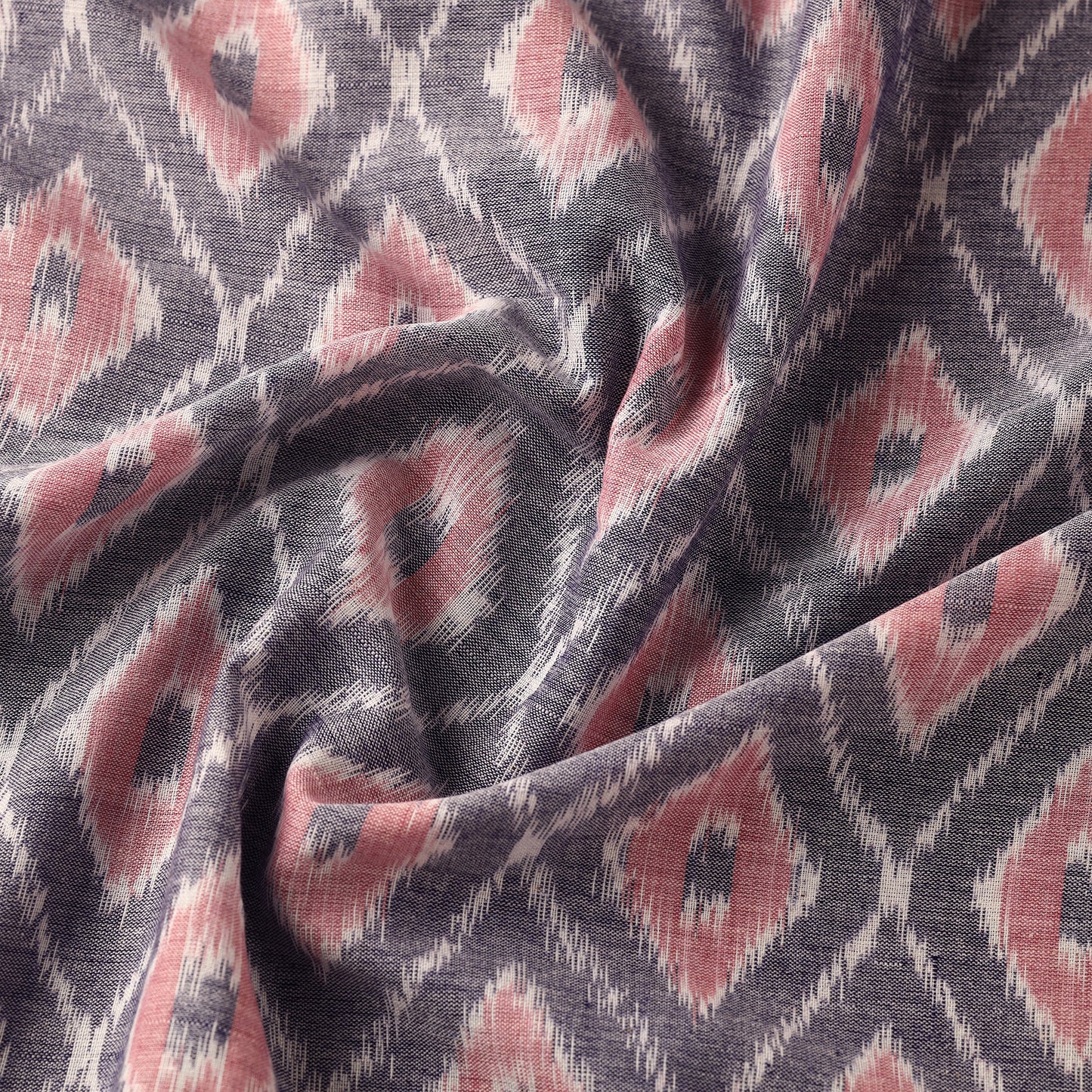 Grey - Maniabandha Ikat Weave Handloom Cotton Fabric