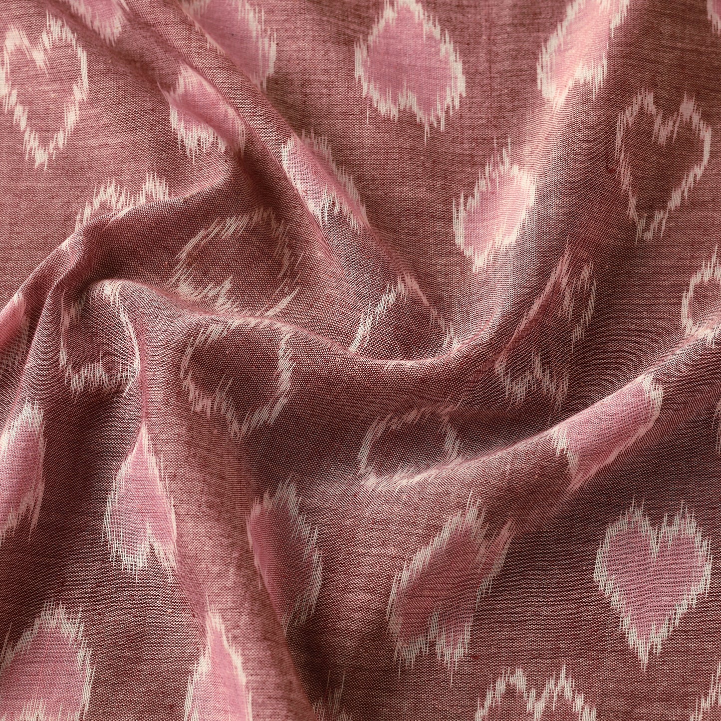 Pink - Maniabandha Ikat Weave Handloom Cotton Fabric