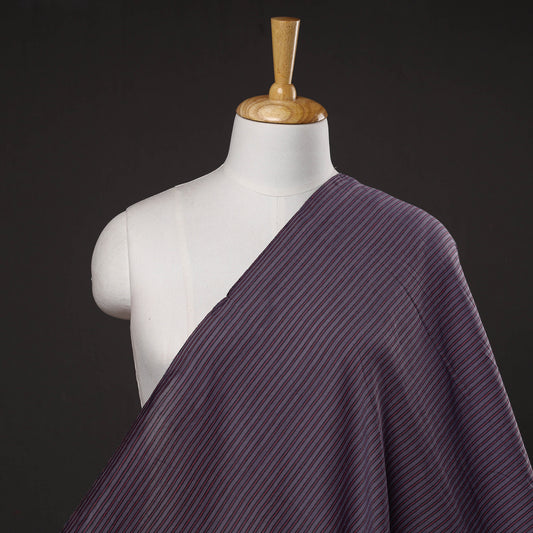 Purple - Jhiri Pure Handloom Cotton Fabric