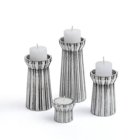 Qutub Silver Candle Stand - Set Of 4