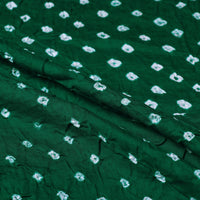 Green - Kutch Tie & Dye Mul Cotton Bandhani Fabric 14