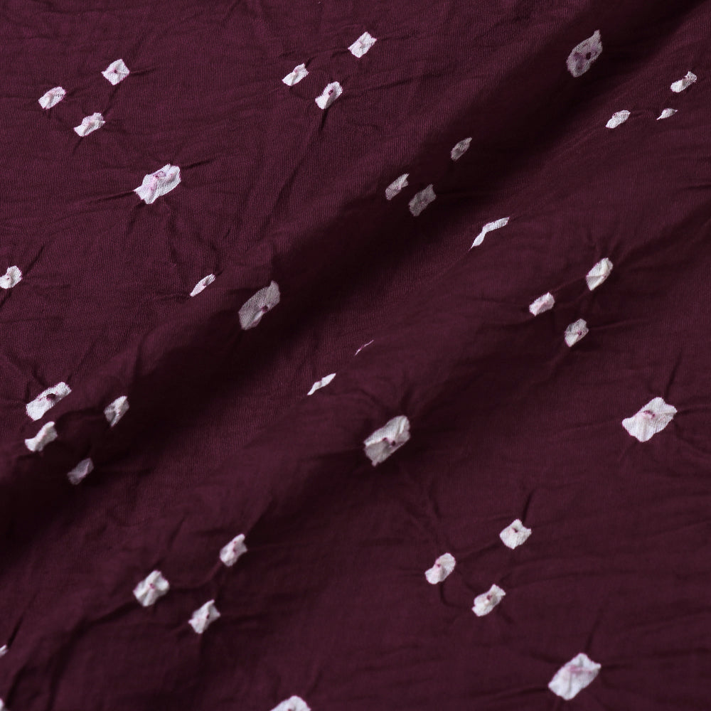 Purple - Kutch Tie & Dye Mul Cotton Bandhani Fabric 09