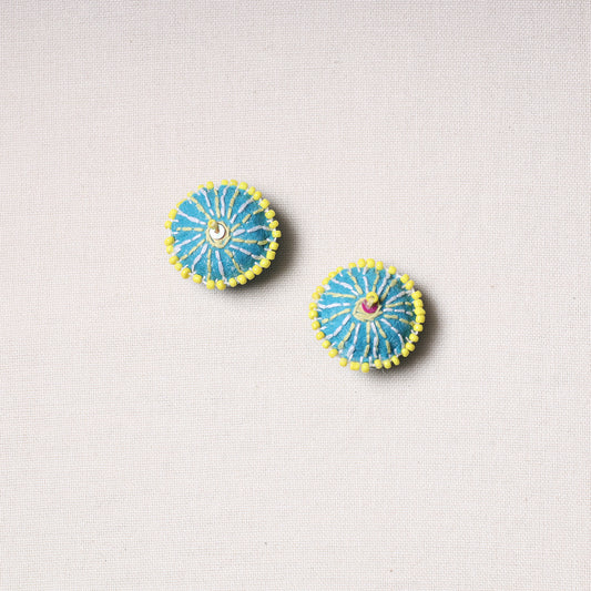 Bakhiya Hand Embroidered Felt & Beadwork Buttons (Set of 2)
