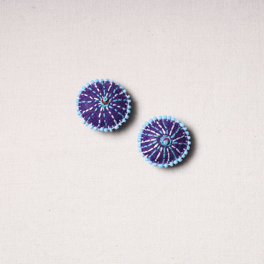 Bakhiya Hand Embroidered Felt & Beadwork Buttons (Set of 2)