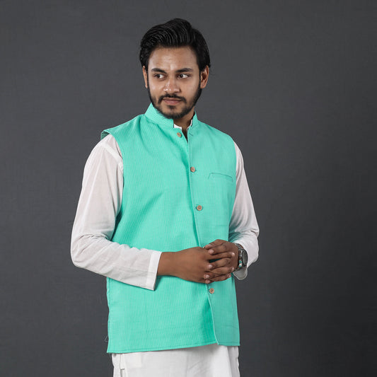 Running Stitch Cotton Nehru Jacket