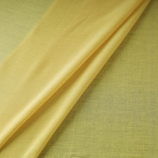 Yellow - Baragaon Pre Washed Handloom Plain Cotton Fabric