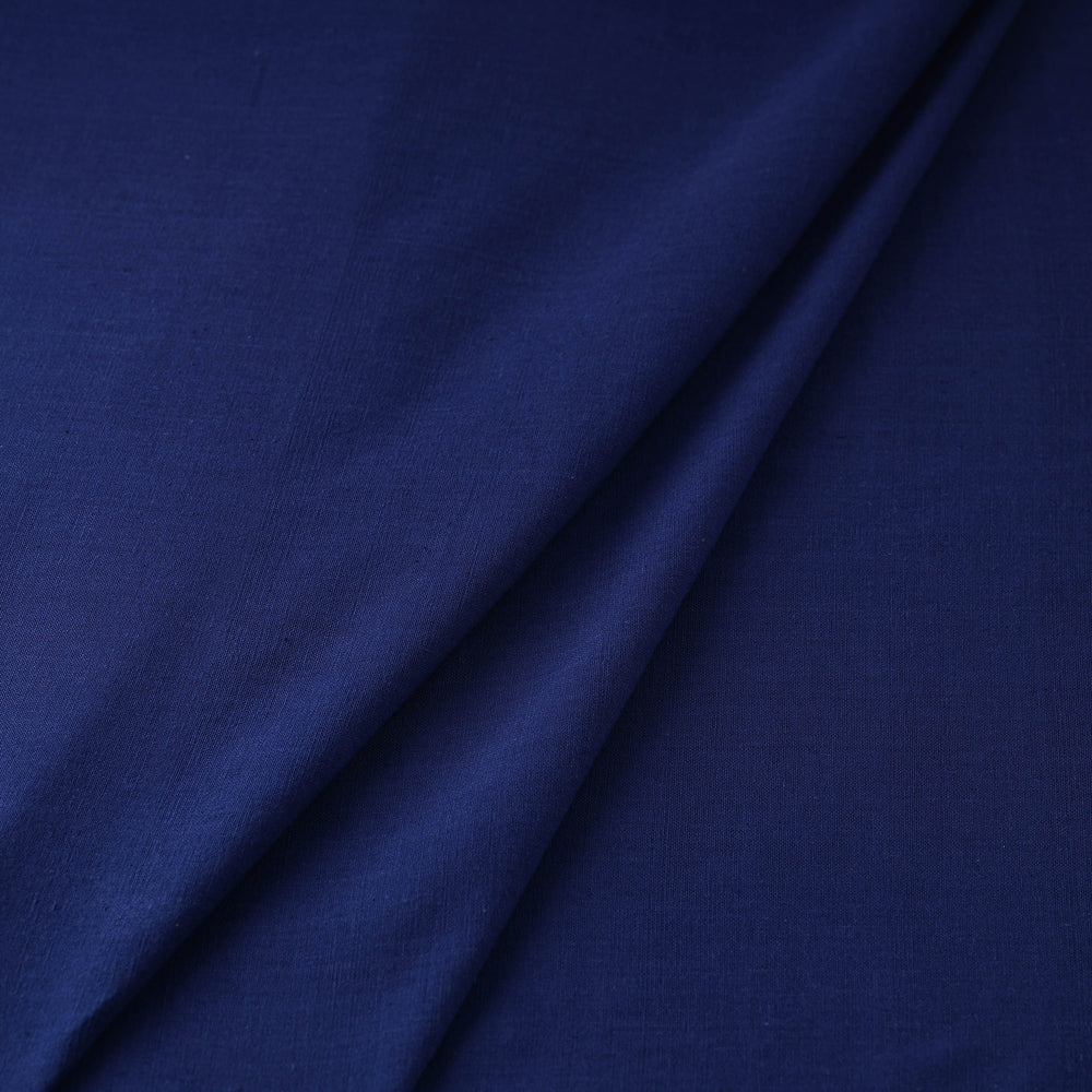 Blue - Baragaon Pre Washed Handloom Plain Cotton Fabric