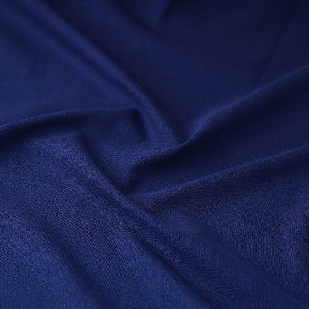 Blue - Baragaon Pre Washed Handloom Plain Cotton Fabric