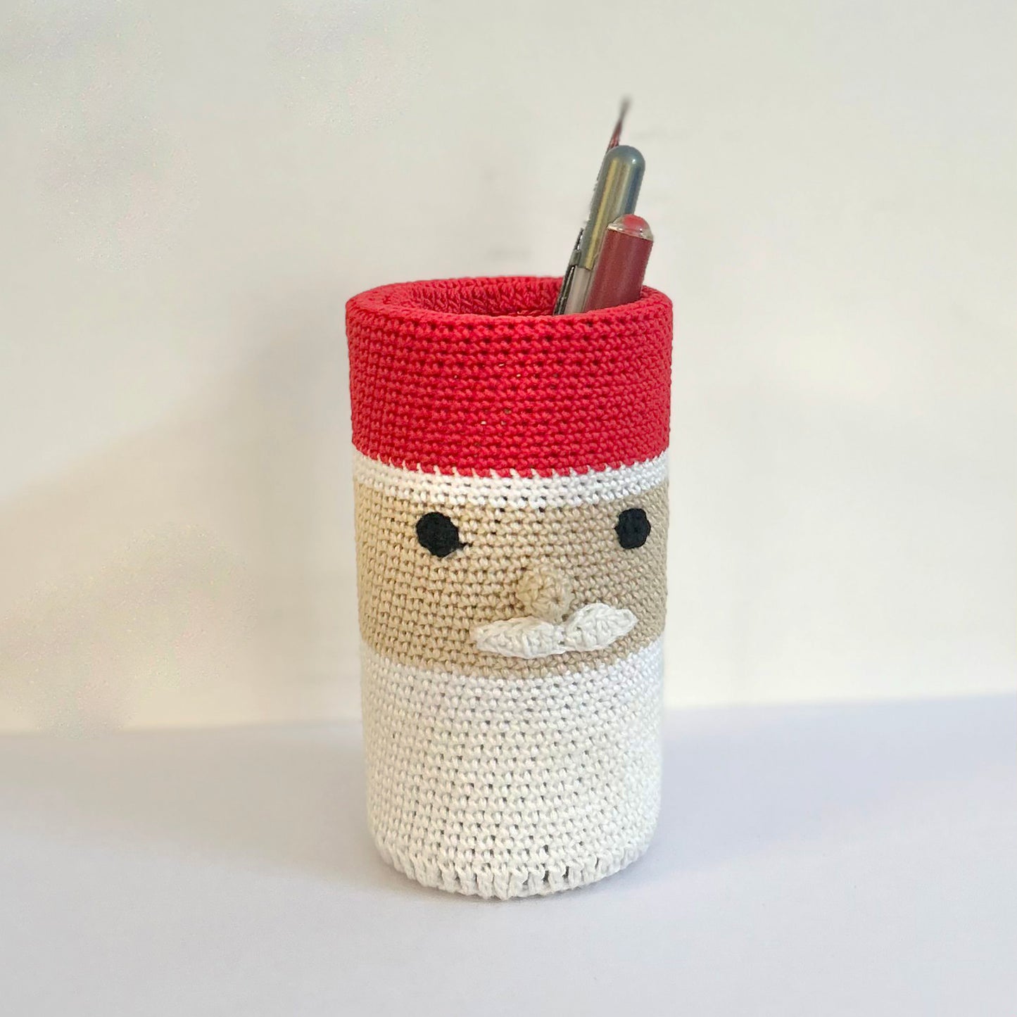 Handcrafted Crochet Santa Pen Stand