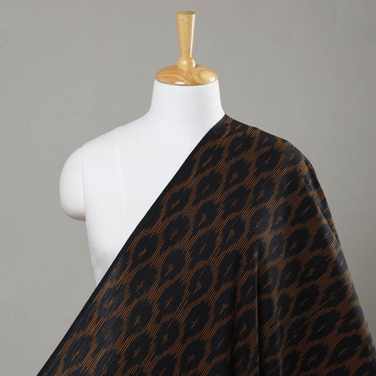 Black & Brown Pochampally Ikat Weave Cotton Fabric