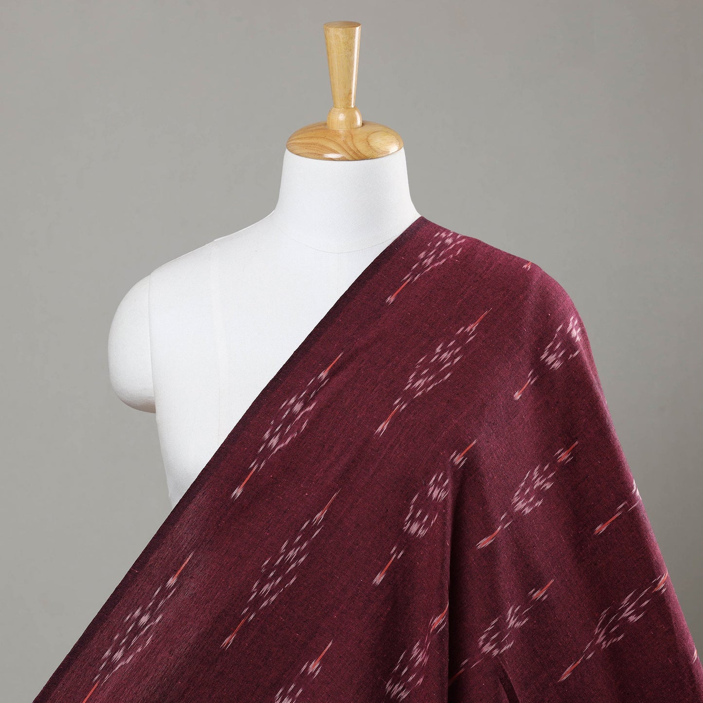 Maroon - Amaranth Shade Cotton Pochampally Ikat Fabric