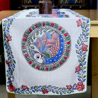 Madhubani Handpainted Chanderi Table Runner