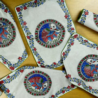 Madhubani Handpainted Chanderi Table Mats