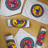 White - Madhubani Handpainted Chanderi Table Runner & Mats Set