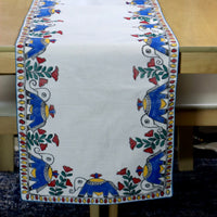 Madhubani Handpainted Chanderi Table Runner