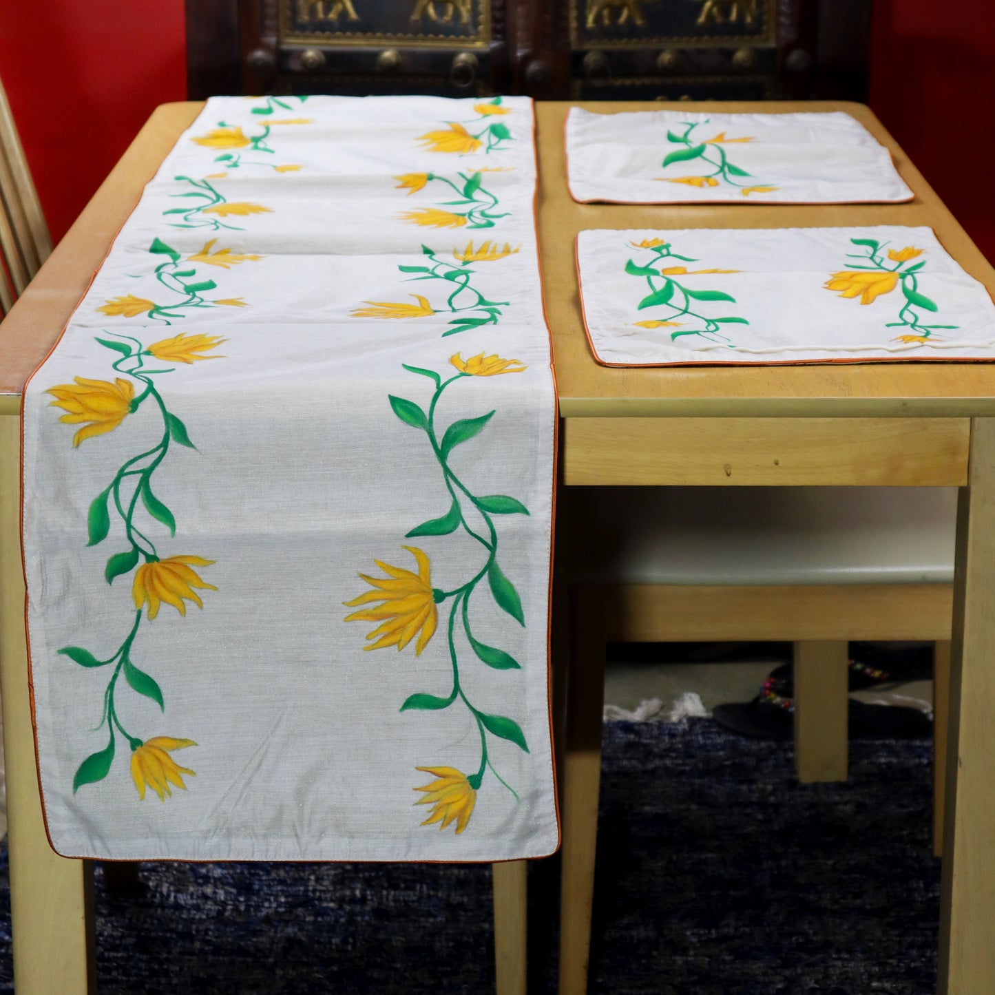 Madhubani Handpainted Chanderi Table Mats