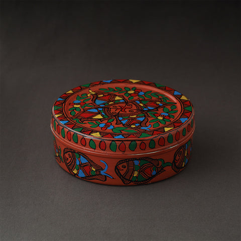  Godna Madhubani Handpainted Stainless Steel Casserole
