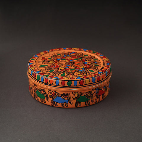  Godna Madhubani Handpainted Stainless Steel Casserole 