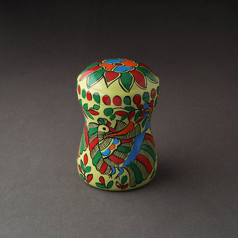 Green Bengal Patua Handpainted Stainless Steel Multi Utility Canister
