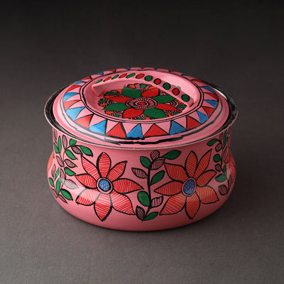  Godna Madhubani Handpainted Stainless Steel Casserole 