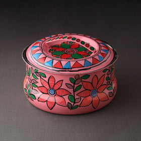  Godna Madhubani Handpainted Stainless Steel Casserole 