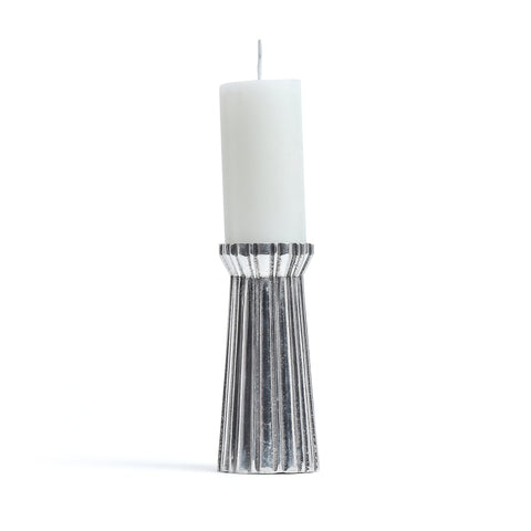 Qutub Silver Candle Stand - L