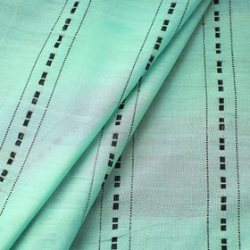 Green Pure Handloom Godavari Checks Cotton Fabric 