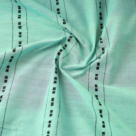 Green Pure Handloom Godavari Checks Cotton Fabric 