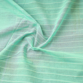 Green Pure Handloom Godavari Checks Cotton Fabric 