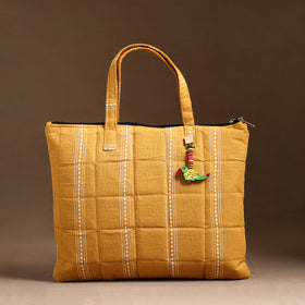 Yellow Handcrafted Quilted Cotton Hand Bag 80