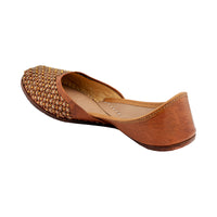 Tan Amber Women's Kolhapuri Leather Jutti