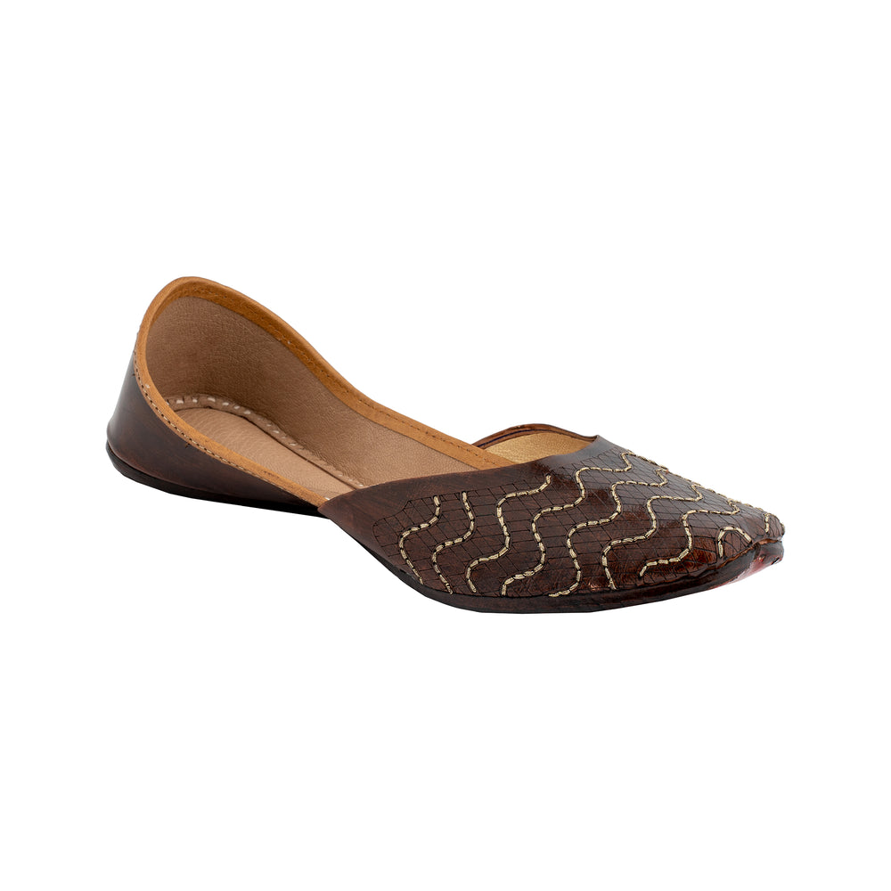 Brown Choco Women's Kolhapuri Leather Jutti